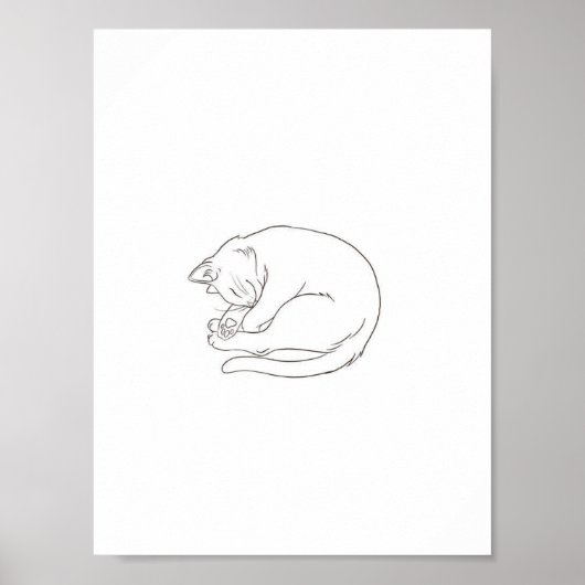Cat Line Art Poster (Vorne)