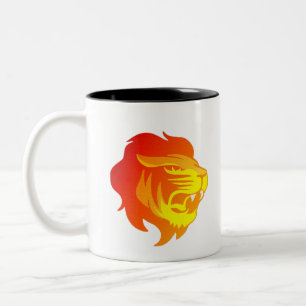 Cat Lion Animal Wildlife Wild Safari Leiter Zweifarbige Tasse