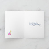 Cat Little Girl Baking Cake Happy Birthday Karte (Innenseite)