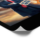 Cat Lives Problem Abstimmung über Trump US Flag Fu Poster (Ecke)