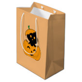 Cat-lloween Bolsa de regalo Mittlere Geschenktüte (Rückseite Schrägansicht)
