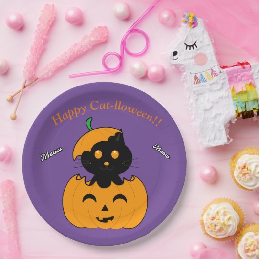  Cat-lloween Pappteller (Party)
