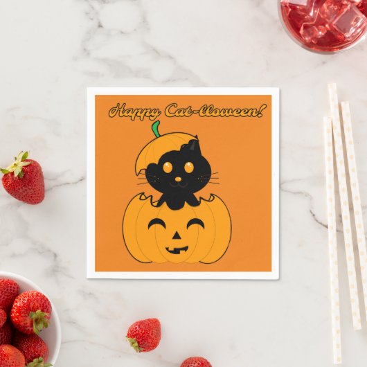 Cat-lloween serviette (Beispiel)