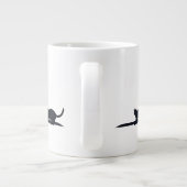 Cat Loaf Position Silhouette Minimalist Mug Jumbo-Tasse (Rückseite)