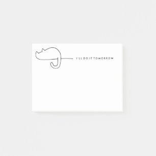 Cat Loaf Sketch Procrastinator Notepad Post-it Klebezettel