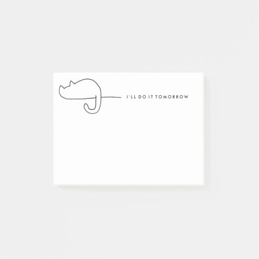 Cat Loaf Sketch Procrastinator Notepad Post-it Klebezettel (Vorderseite)