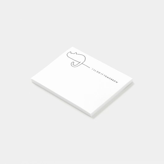 Cat Loaf Sketch Procrastinator Notepad Post-it Klebezettel (angewinkelt)