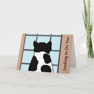 Cat Looking Out Fenster "Looking In On You" Karte