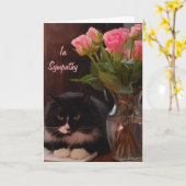 Cat Loss Beileid mit rosa Rosen Karte (Gelbe Blume)