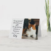 Cat Loss Sympathy Card Personalized Photo Pet Name Karte (Vorderseite)