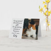 Cat Loss Sympathy Card Personalized Photo Pet Name Karte (Gelbe Blume)