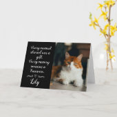 Cat Loss Sympathy Card Personalized Photo Pet Name Karte (Gelbe Blume)