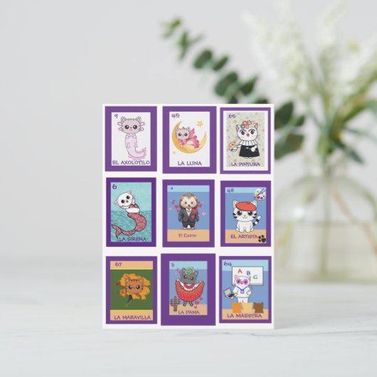 Cat Lottería, Postkarte (Stehend Vorderseite)