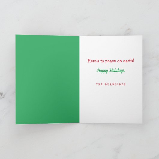 Cat Loudly Singing "Silent Night" Christmas Karte (Innenseite)