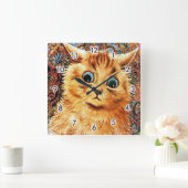 Cat, Louis Wain Quadratische Wanduhr (Zuhause)