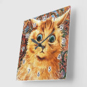 Cat, Louis Wain Quadratische Wanduhr (Winkel)