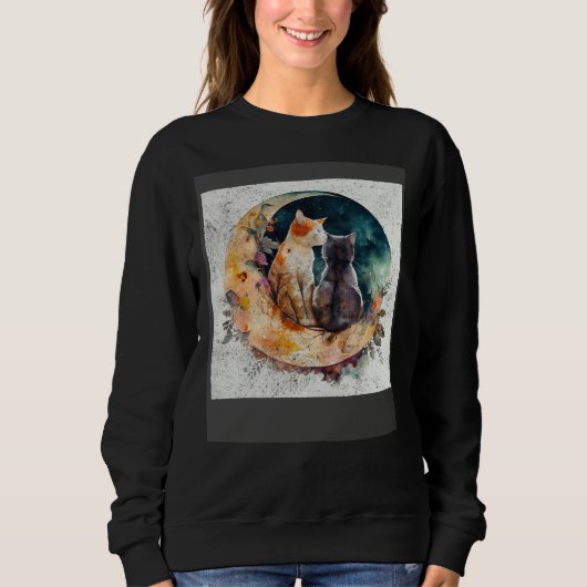 Cat Love Moon Sweatshirt (Vorderseite)