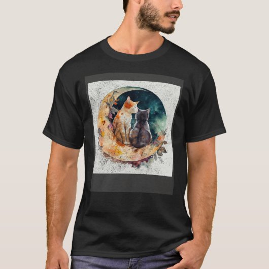 Cat Love Moon T-Shirt (Vorderseite)