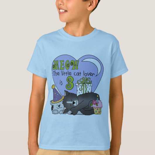 Cat Lover 3. Geburtstag T Shirts und Geschenke (Vorderseite)