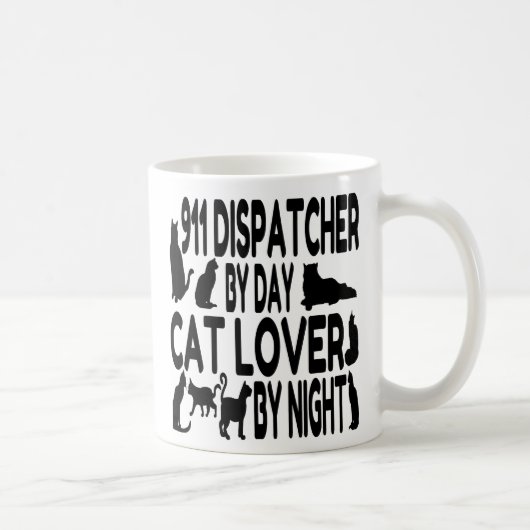 Cat Lover 911 Dispatcher Kaffeetasse (Rechts)