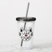 Cat Lover Acrylic Tumbler Acryltrinkbecher (Rückseite)
