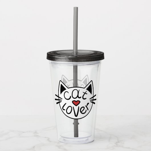 Cat Lover Acrylic Tumbler Acryltrinkbecher (Vorderseite)