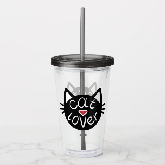 Cat Lover Acrylic Tumbler Acryltrinkbecher (Vorderseite)