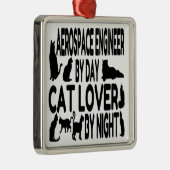 Cat Lover Aerospace Engineer Silbernes Ornament (Rechts)