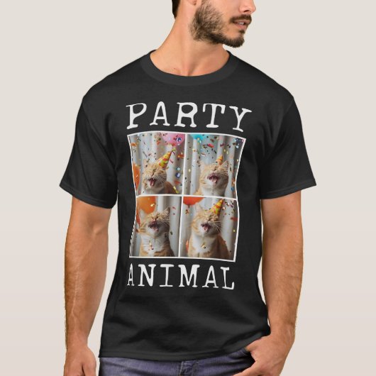 Cat Lover Animal Themed Happy Cat Birthday T-Shirt (Vorderseite)