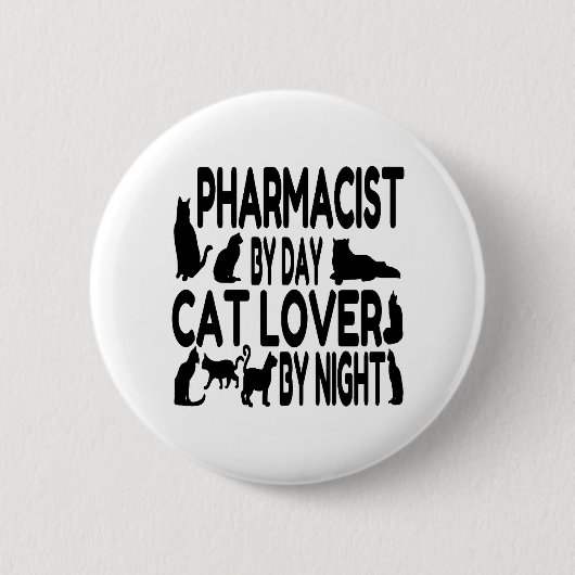 Cat Lover Apothekerin Button (Vorderseite)