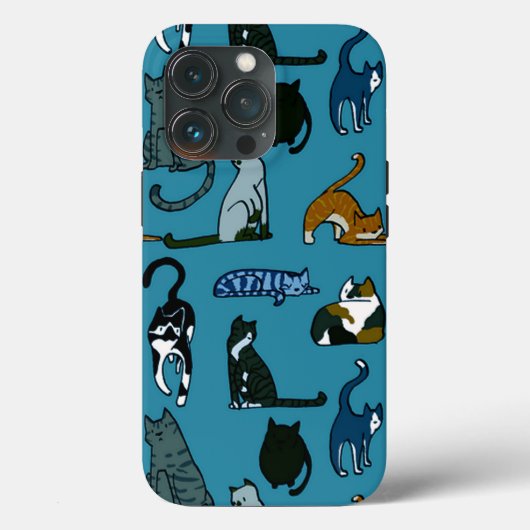 Cat Lover Aquamarin Case-Mate iPhone Hülle (Rückseite)