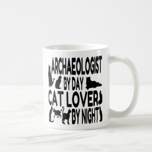 Cat Lover Archäologe Kaffeetasse