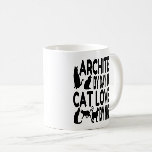 Cat Lover Architect Kaffeetasse (VorderseiteRechts)