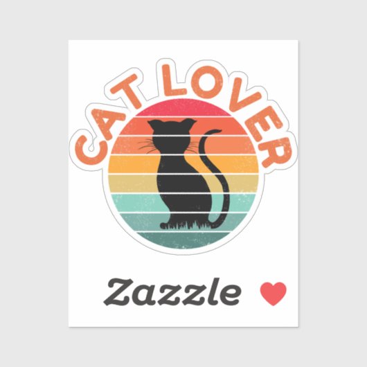CAT LOVER AUFKLEBER (Blatt)
