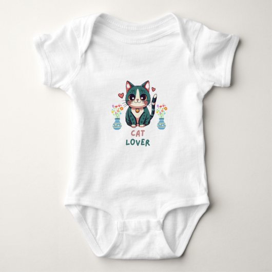 Cat Lover Baby Strampler (Vorderseite)