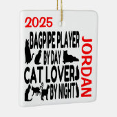 Cat Lover Bagpipe Player CUSTOM Keramikornament (Rechts)