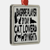 Cat Lover Bagpipe Player Silbernes Ornament (Rechts)