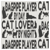 Cat Lover Bagpipe Player Stoff (Nahaufnahme)