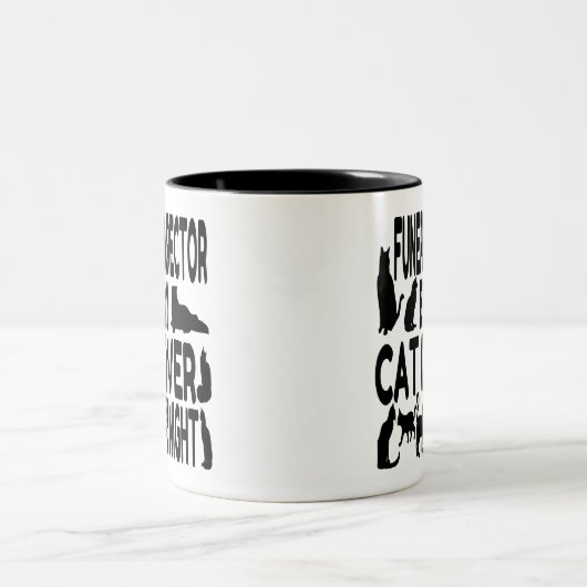 Cat Lover Beerdigungsdirektor Zweifarbige Tasse (Mittel)
