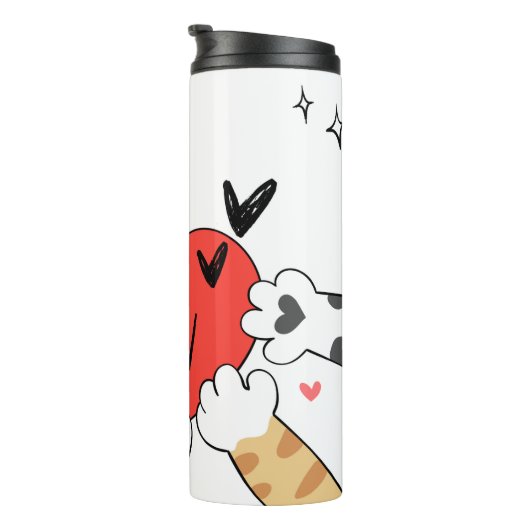 Cat Lover Begleiter Katze Print Tumbler Geschenk Thermosbecher (Nach rechts gedreht)