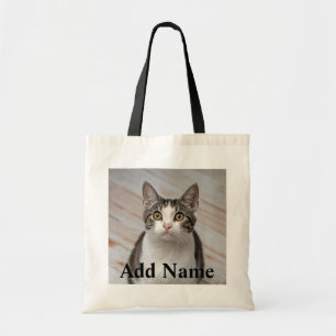 Cat Lover Benutzerdefiniertes Foto und Name Person Tragetasche