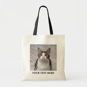 Cat Lover Benutzerdefiniertes Foto und Name Person Tragetasche