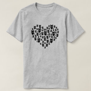 Cat Lover Black Cats Herz T-Shirt