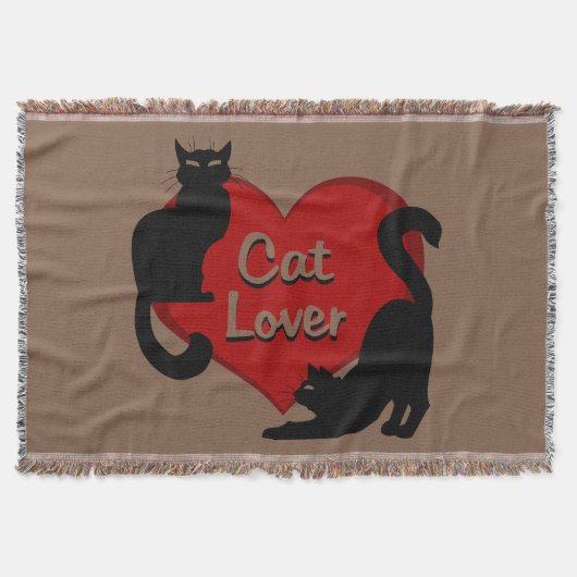 Cat Lover Blanket Le Chat Black Cat Throw Blanket Decke (Vorderseite)