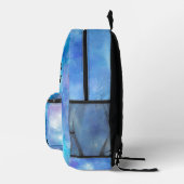 Cat Lover Blue Watercolor Galaxy Kinder Bedruckter Rucksack (Rechts)