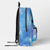 Cat Lover Blue Watercolor Galaxy Kinder Bedruckter Rucksack (Links)