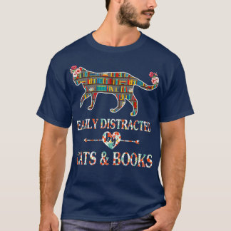 Cat Lover Book Lover Reader leicht ablenkbar durch T-Shirt