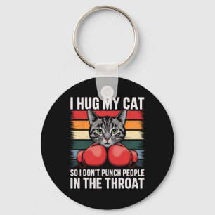 Cat Lover Boxing Fan I Gug Cat Funny Cat Lover Gif Schlüsselanhänger