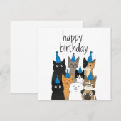 Cat Lover Cards - Cat Party Birthday Card (Vorne/Hinten)