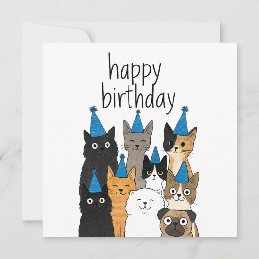 Cat Lover Cards - Cat Party Birthday Card (Vorderseite)